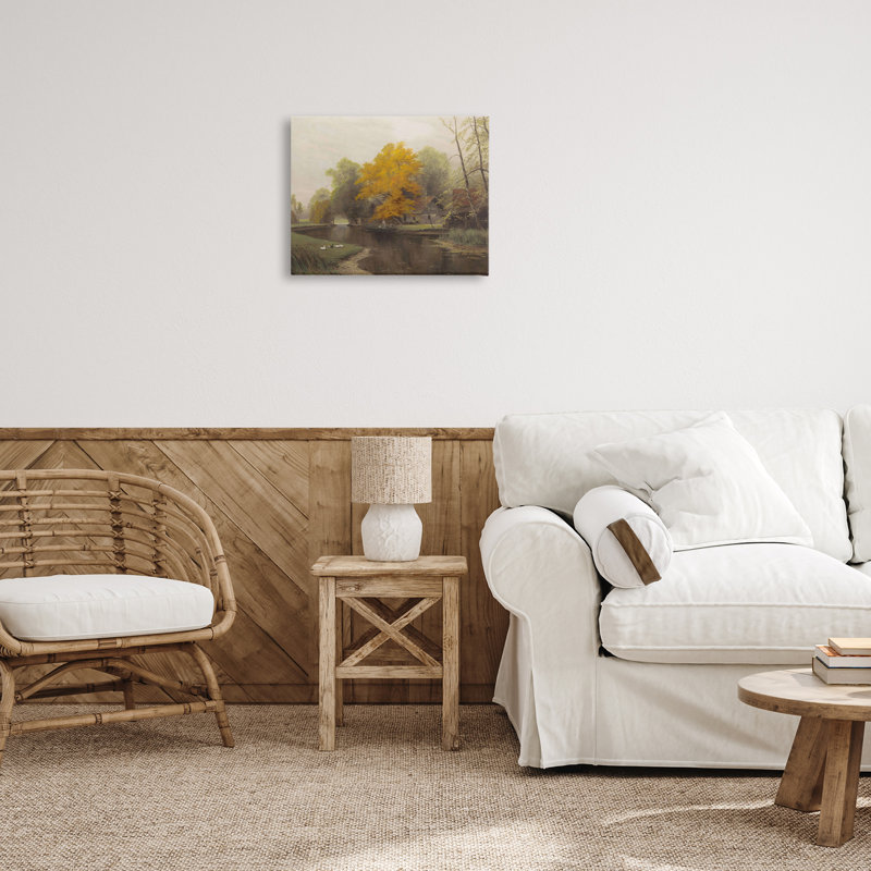 Toile rétro «Fall By The River», conception par Leah Straatsma, H 16 po x l 20 po