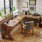Light brown L-Shaped Solid Wood Writing desk-11763108-11763114