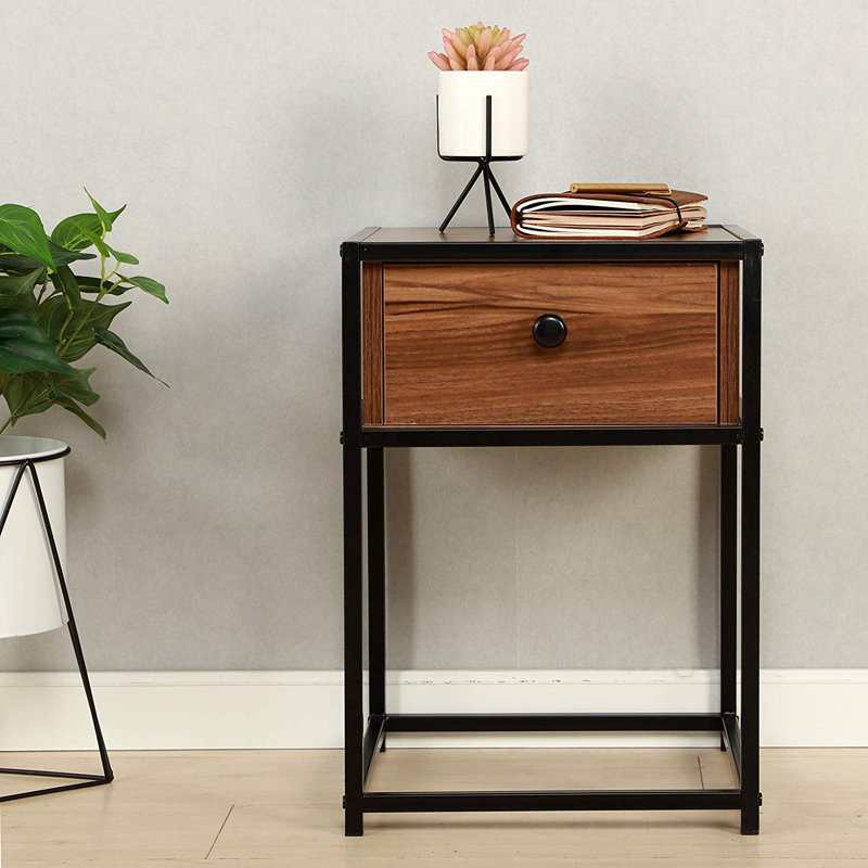 Chilmark 35cm W Metal Bedside Table