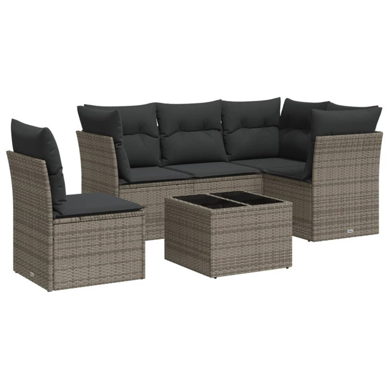Ensemble de canapé de jardin en rotin PE 6 pièces Vidaxl