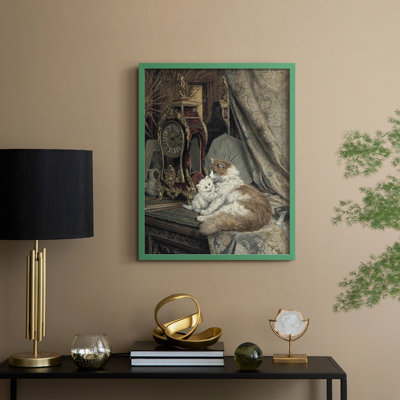 «Vintage Portrait Print CII», reproduction encadrée - bois massif