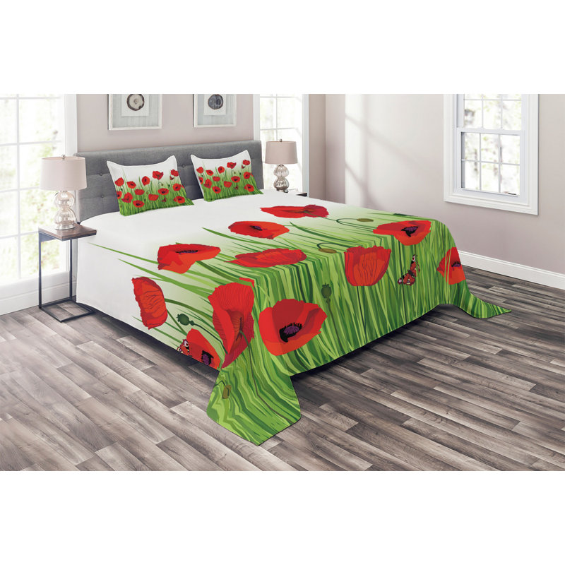 Farmhouse / Country Polyester Floral Coverlet