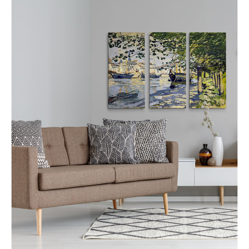 Une image de qualité supérieure «La seine à Rouen» sur toile, H 32 po x l 48 po x P 1,5 po
