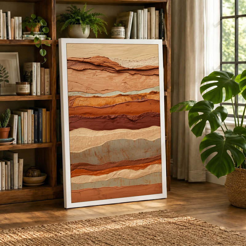 Stone Layers Minimalist - Wrapped Canvas, 18x12 - 45.7 x 30.5 cm, Cream Border