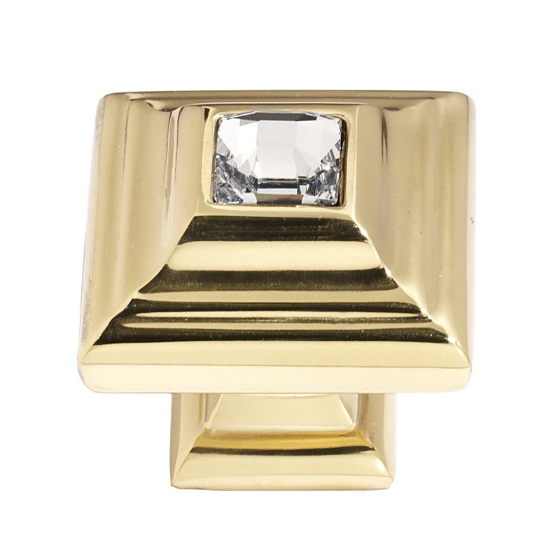 Swarovski Crystal Square Knob, Gold