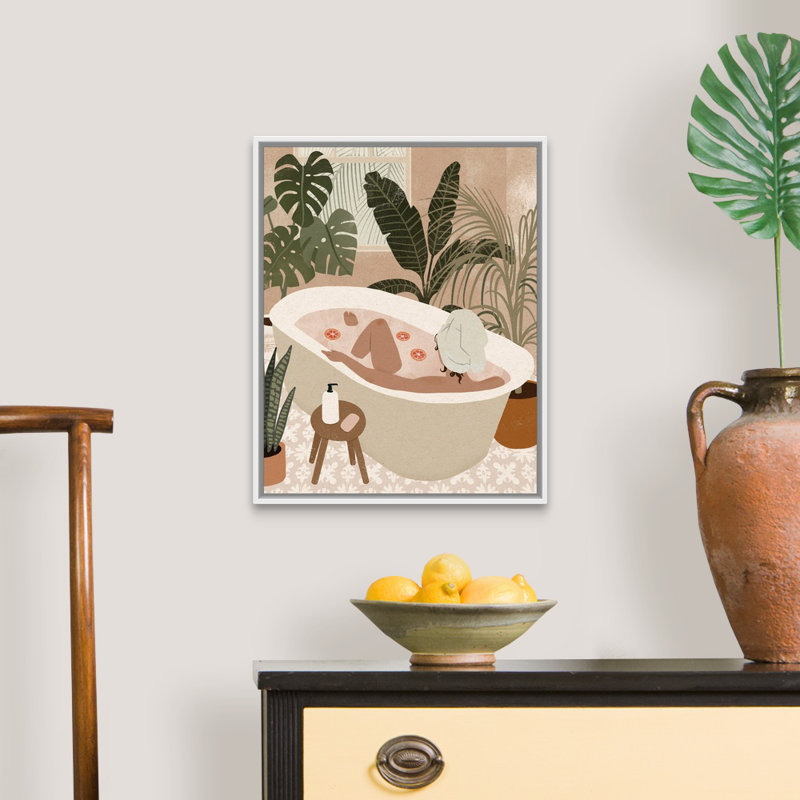 Home Spa II par Victoria Barnes - reproduction d'art, H 22 po x l 18 po x P 1,75 po, Toile blanche encadrée