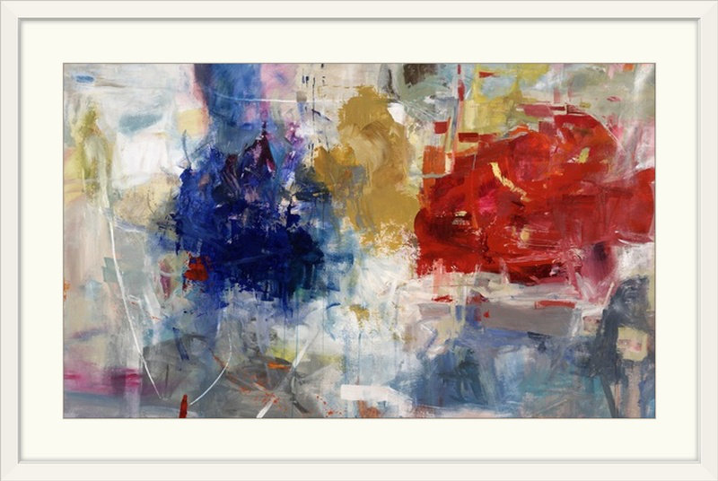 «Bringing Forth» Fuze, reproduction d'art, Cadre blanc, H 26 po x l 38 po x P 1 po