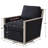 27" Wide Performance Fabric Down Fill No Assembly Upholstered Swivel Armchair-1626450587