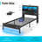 Zohreh Metal Bookcase Storage Bed with RGB LED Lights and Charging Station-1669336628