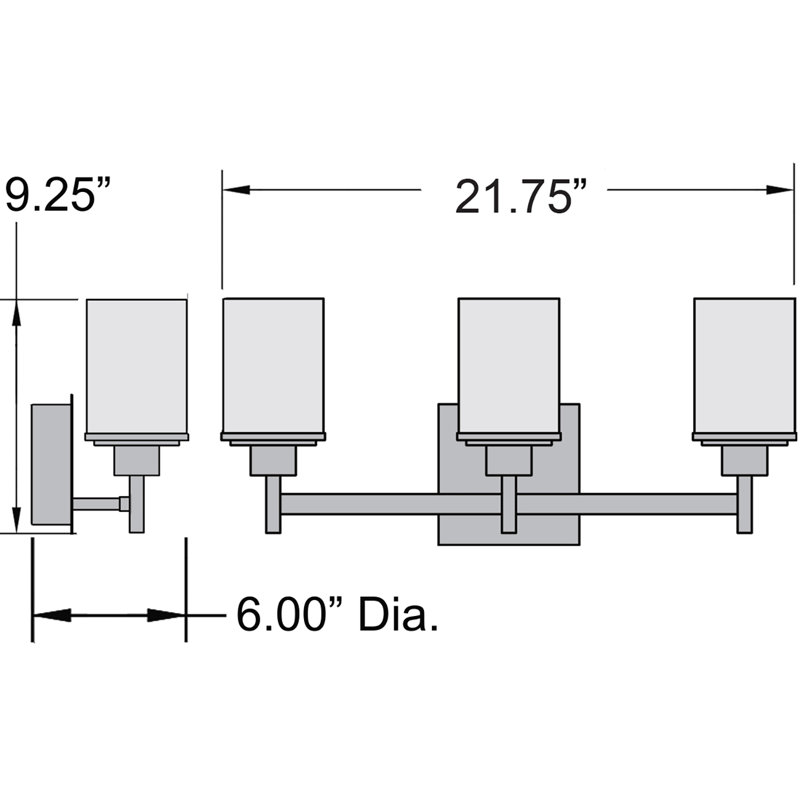 Lisinski 3 - Light Dimmable LED Vanity Light