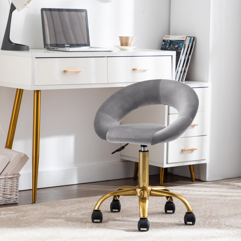 Chaise de bureau ergonomique en velours, Gris