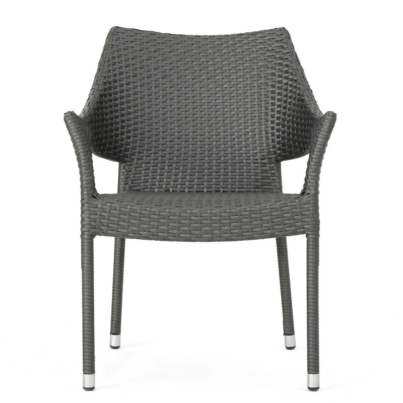PE WICKER STACKING ARMCHAIR, 1PC