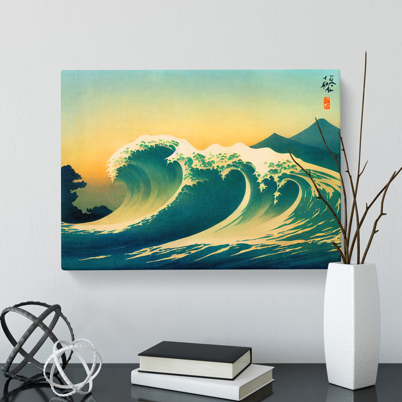 Traditional Japanese Wave Vol.1 - Wrapped Canvas, 35cm H x 50cm W x 3cm D