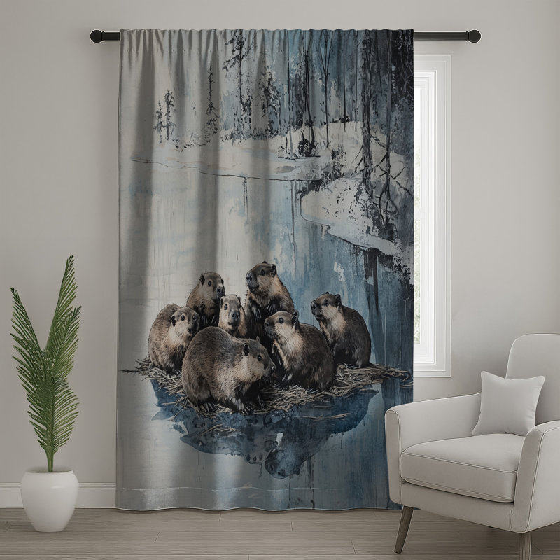 Rideaux Beavers, 50 po x 92 po - 1 panneau, Sheer