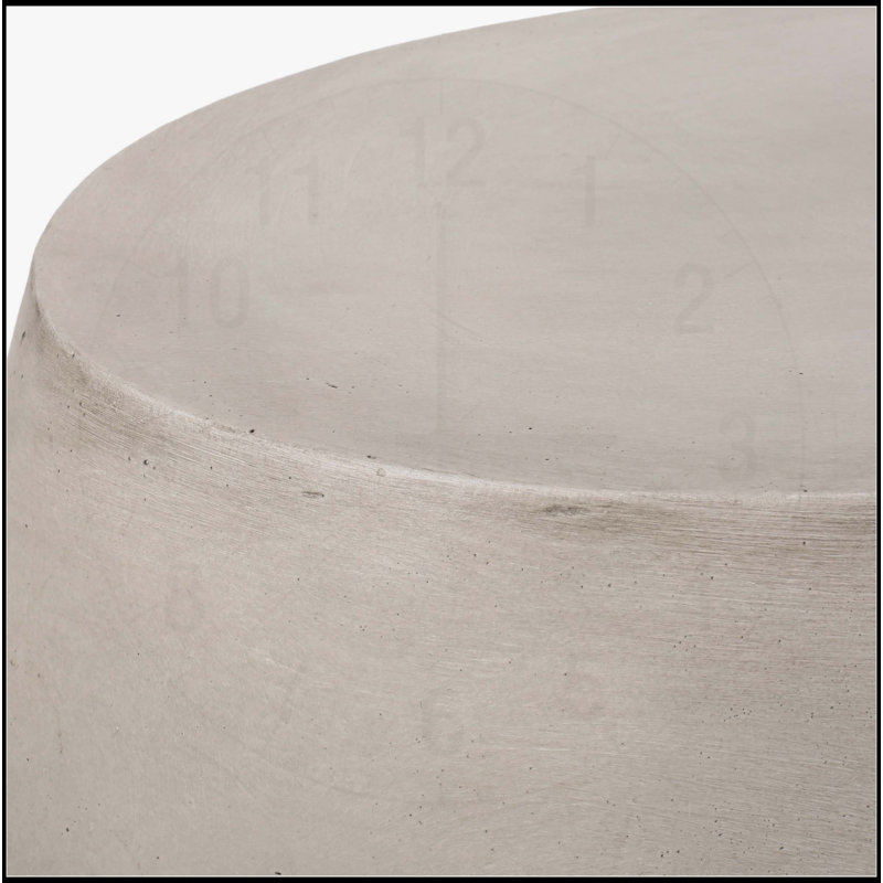 Outdoor Lightweight Concrete Side Table with Modern Design and Oval Tabletop