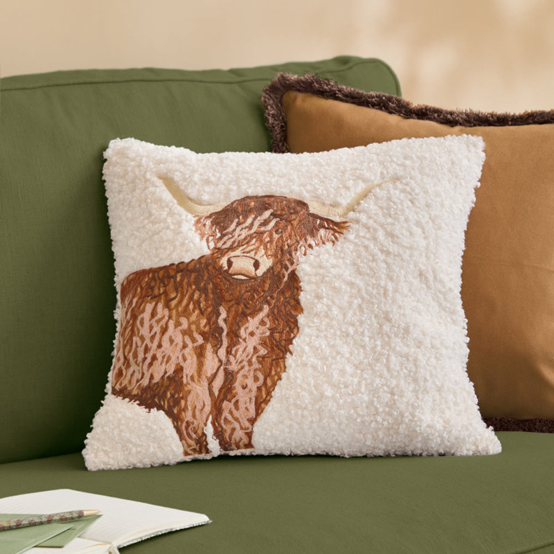 Beige Square Throw Cushion Cover