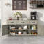 57.9" Sideboard With 3 Drawers, Adjustable Shelf-1534469009