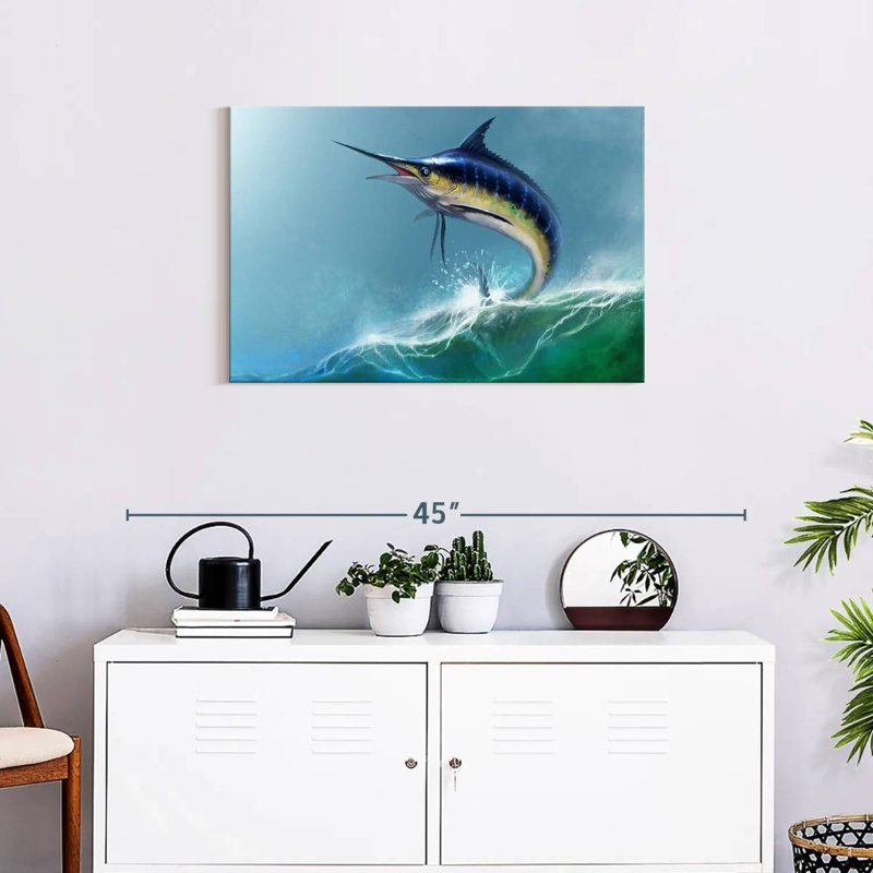 Brampt Leaping Marlin, 20'' H x 30'' W