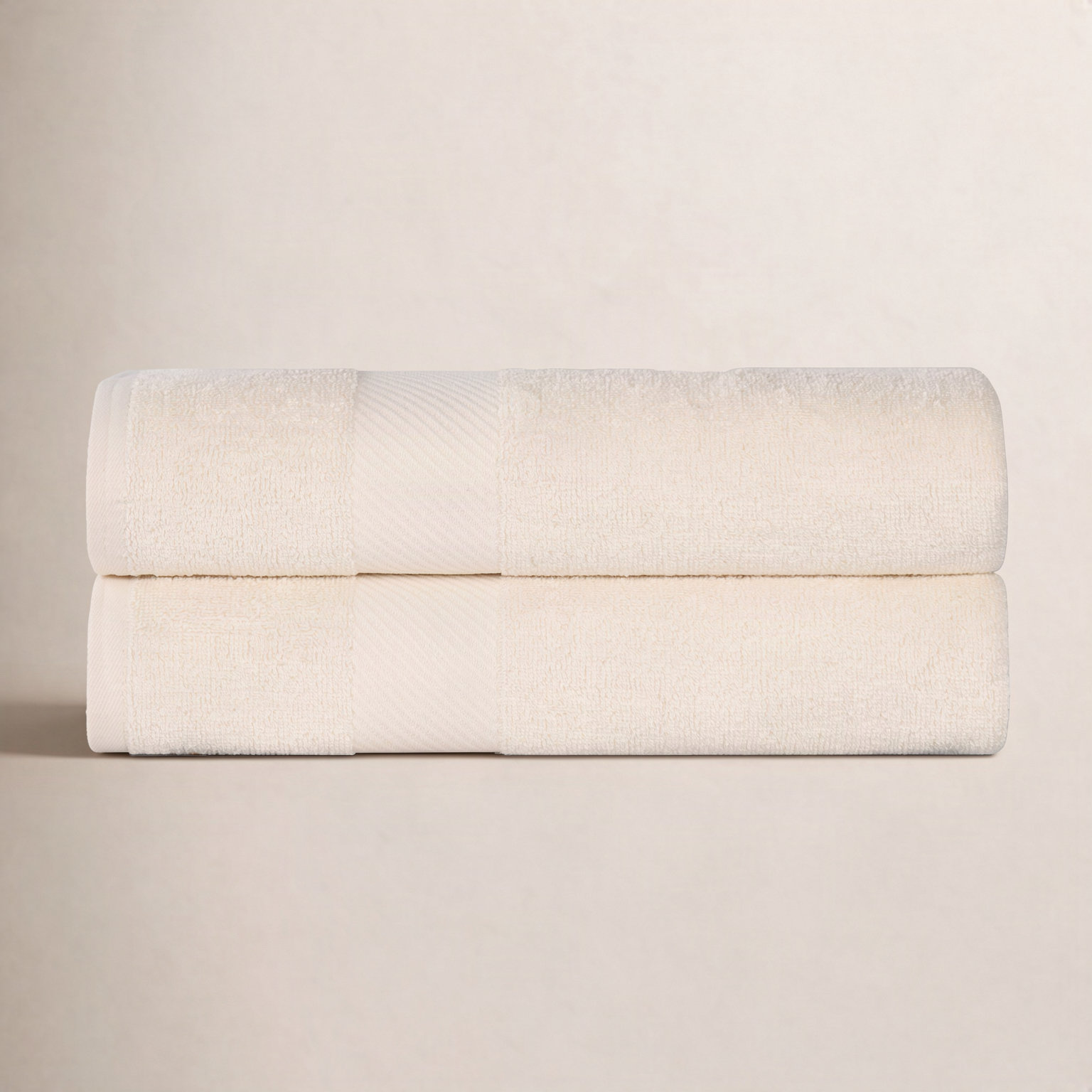 2-Piece Egyptian Cotton Bath Sheet Set, Ivory