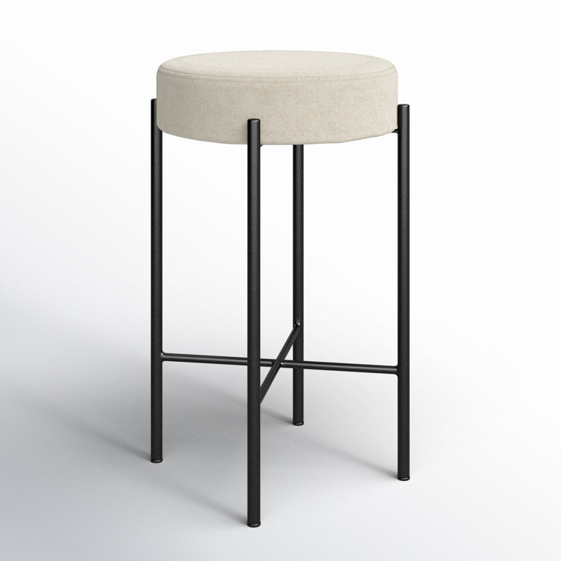 Nocona Bar Stool, Savile Flax - Beige, Counter Stool (26" Seat Height)