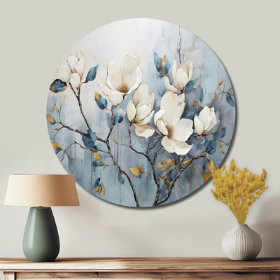Electa - Floral Round Metal Art
