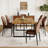 Wood Dining Table Set For 6，71"  Rectangular Table With Metal Frame & Natural Finish-1579897032-1579896885
