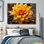 Fleurs jaunes et dorées - art mural floral, art en verre trempé
