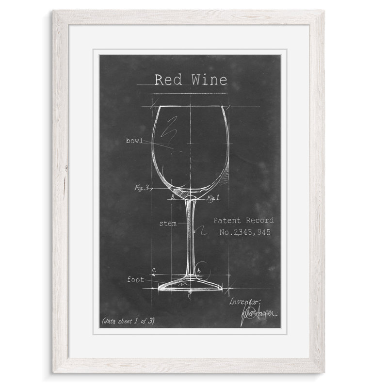 «Barware Blueprint III» par Paul Cezanne - reproduction d'art encadrée, H 22 po x l 18po x P 1,25 po, Blanc