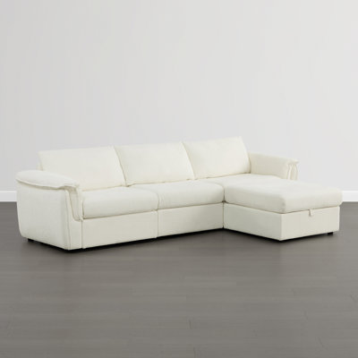 Elysion 122" W Modern 4-Piece Upholstered Modular Sectional Sofa With Ottoman