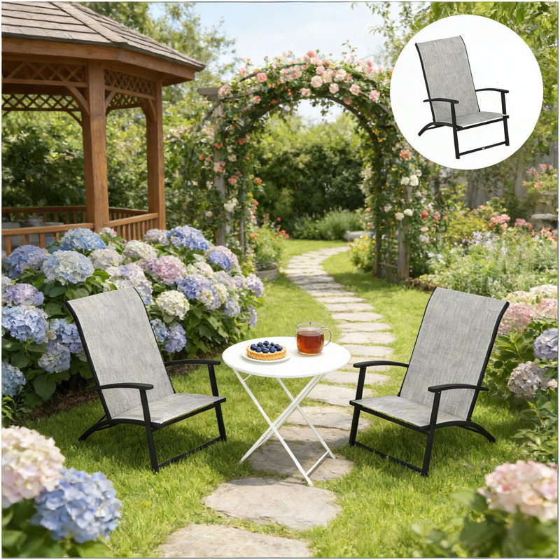 Ensemble de 2 chaises d'extérieur pliantes, Gris