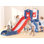 Glissoire pour enfants 7 en 1 pour tout-petits, ensemble de jeu pour tout-petits avec golf, panier de basketball, grimpeur et espace de rangement