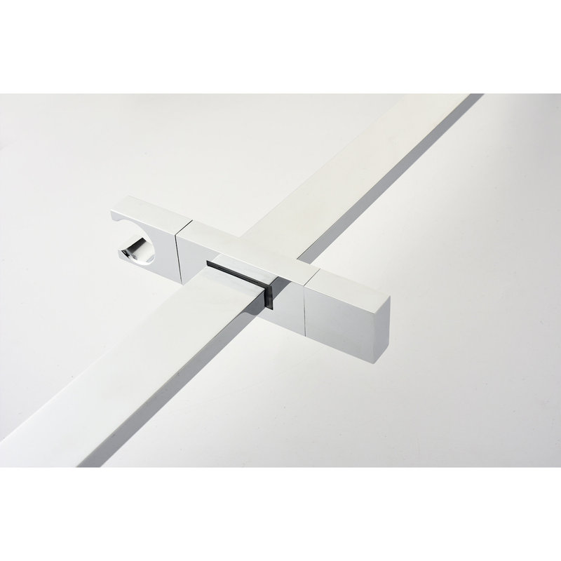 Ensemble de douche de salle de bain avec laiton et acier inoxydable - Tête de pluie, douche à main, barre coulissante, tête d'injection d'air plaquée fabriquée en acier, avec barre
