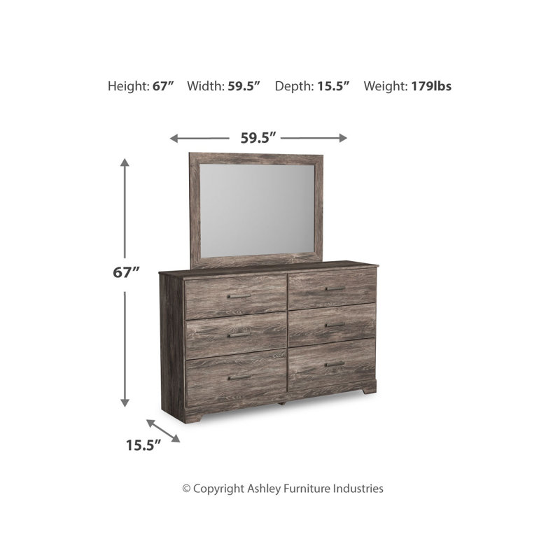 Commode et miroir Ralinksi, Gris