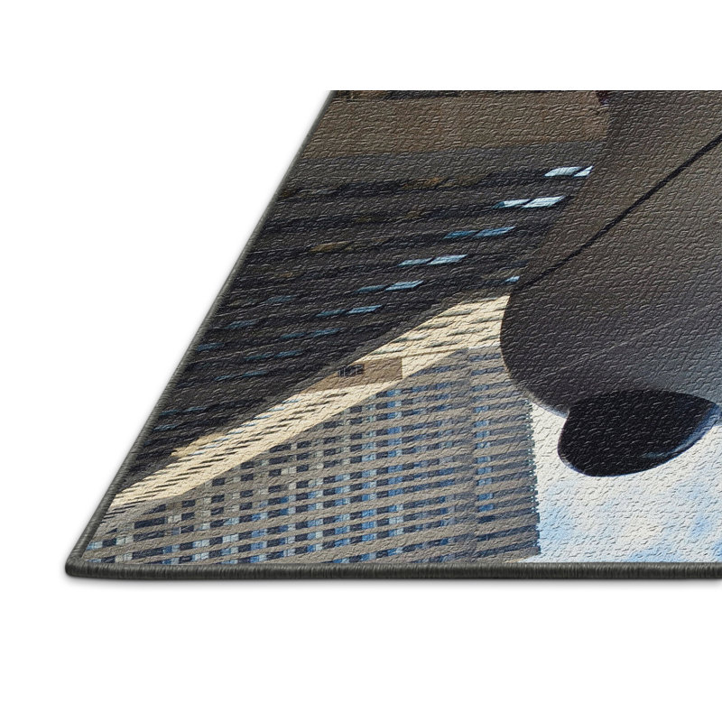 Tapis brun en coton thanksgiving, Rectangle 2 pi x 4 pi
