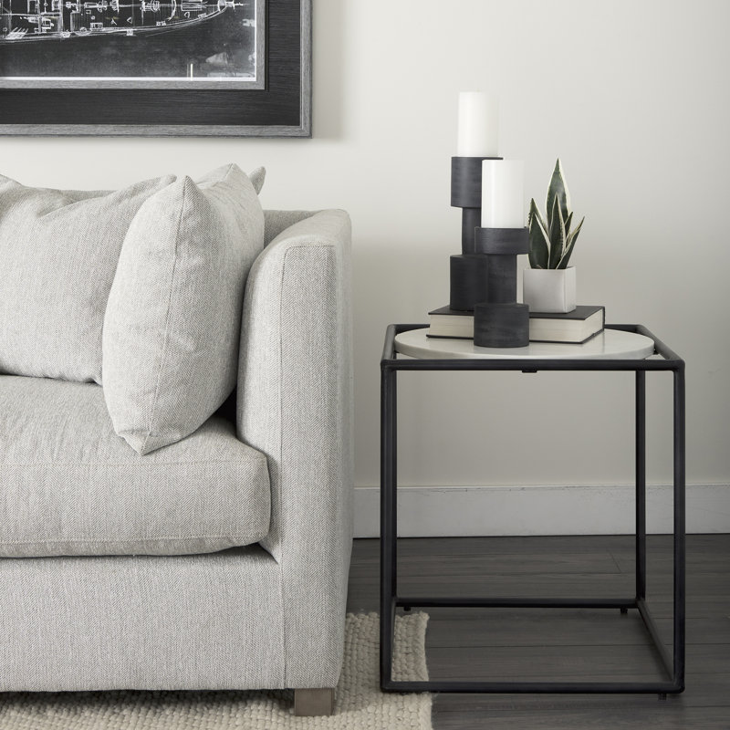 Aldren Marble Top End Table
