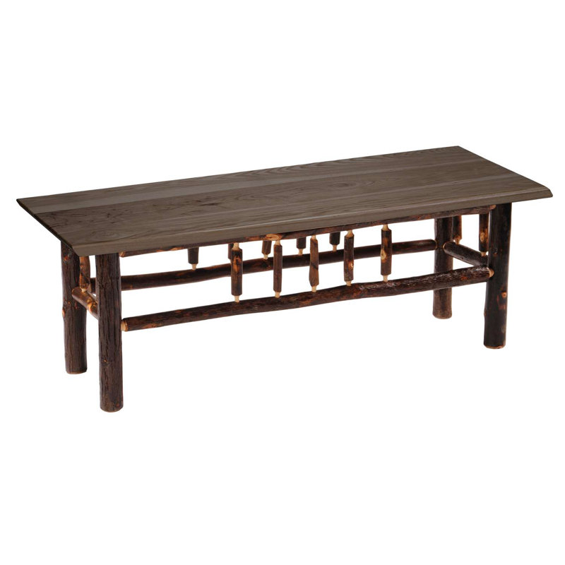 Hickory Solid Wood Bench, Rustic Alder, 6-foot