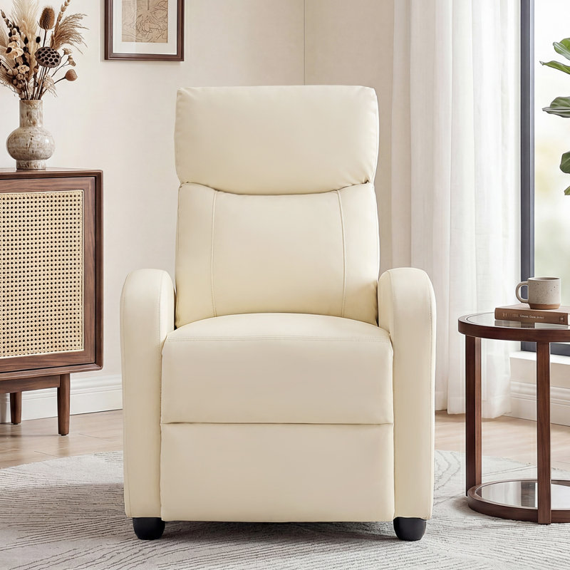 Nailea 25.2" Wide Standard Recliner, Beige