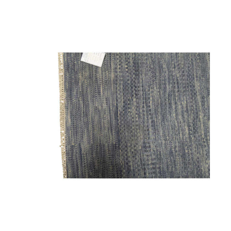 Tapis bleu et bleu noué à la main de haute qualité