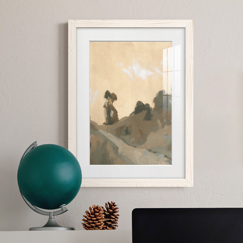 Hillside Walking Path VI - Peinture encadrée, H 20 po x l 17 po x P 1 po, Cadre blanc