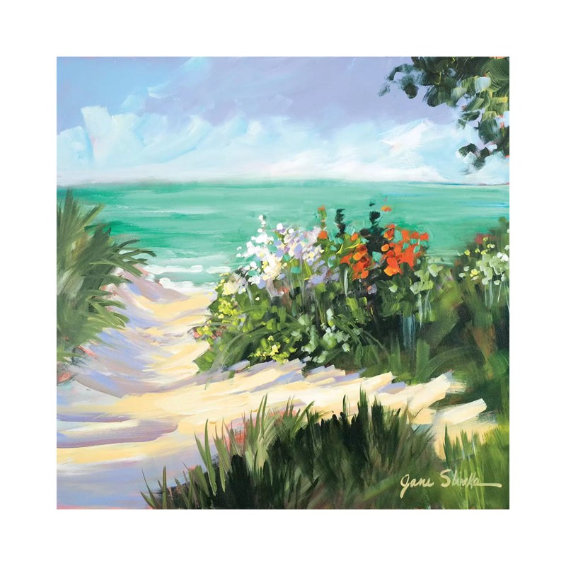 Sun Beach Dunes by Jane Slivka - Painting on Canvas, Wrapped Canvas, 45.72 cm H x 45.72 cm W x 3.175 cm D