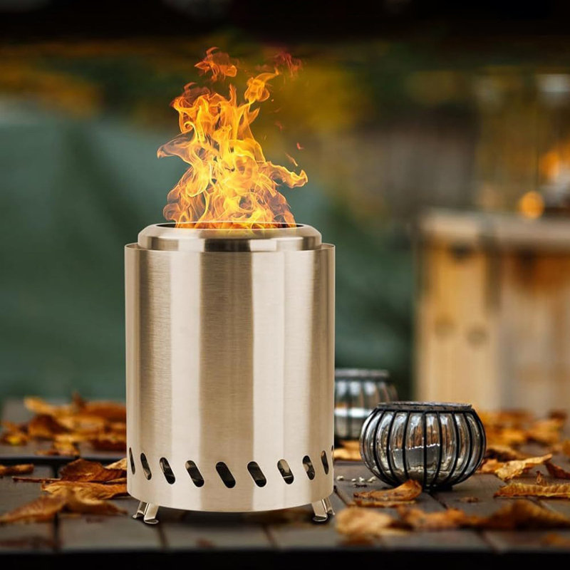 Round Stainless Steel Charcoal Fire Pit