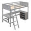 Lit mezzanine simple gris avec bureau fonctionnel et options de rangement, utilisation maximale de la pièce, matériaux en bois, commodités et tablettes supplémentaires - gris, optimisation de l'espace pour les petits espaces, cadre, idéal