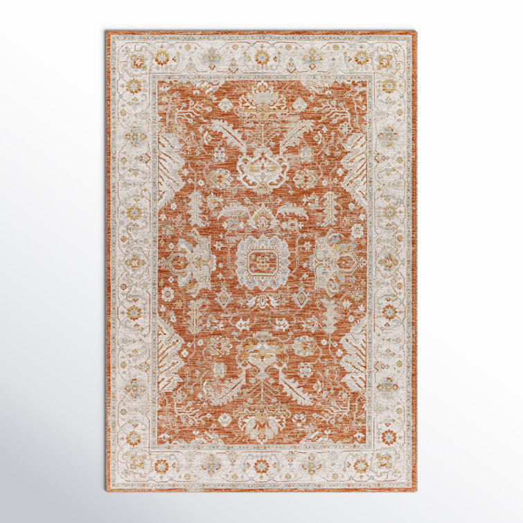 Conlan Oriental Burnt Orange Area Rug