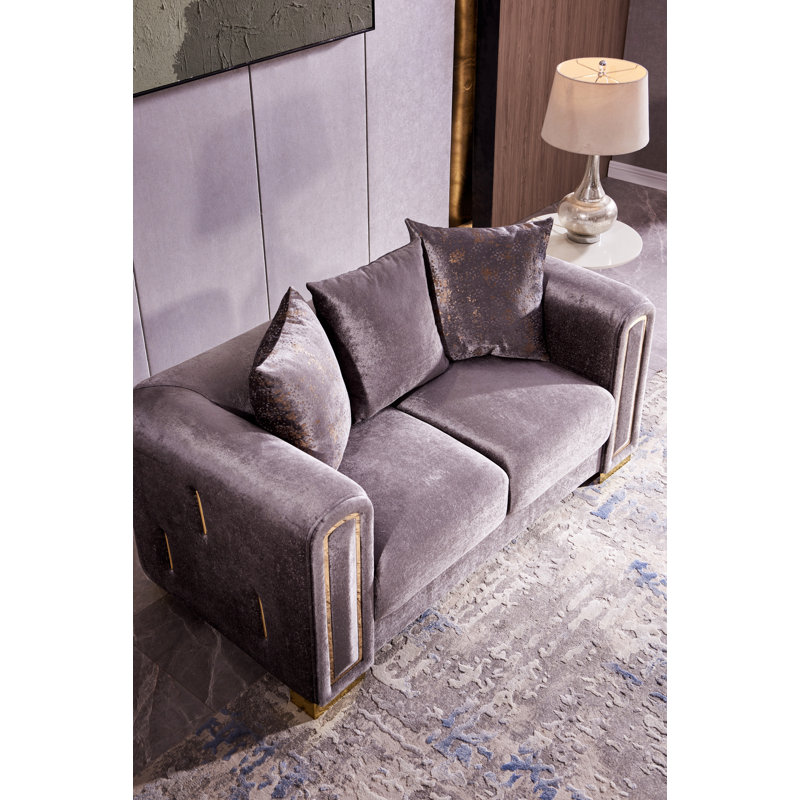 Causeuse de style moderne pour le salon de la chambre à coucher, Argent argent