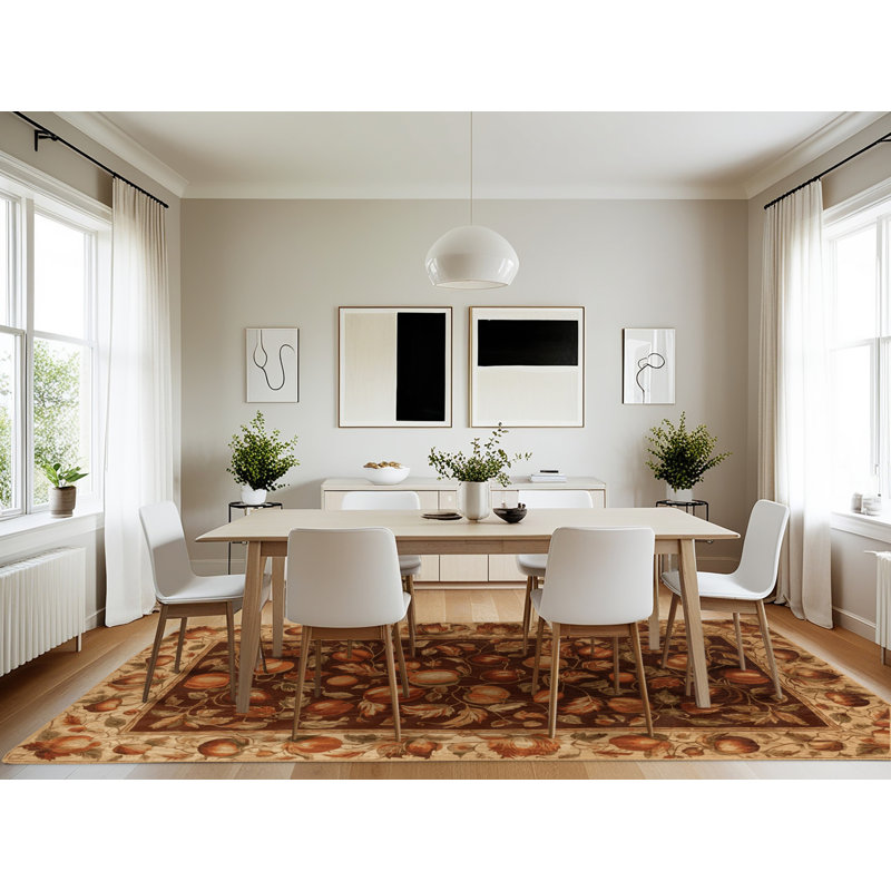 Tapis brun français lavable à la machine, Rectangulaire 7 pi x 10 pi