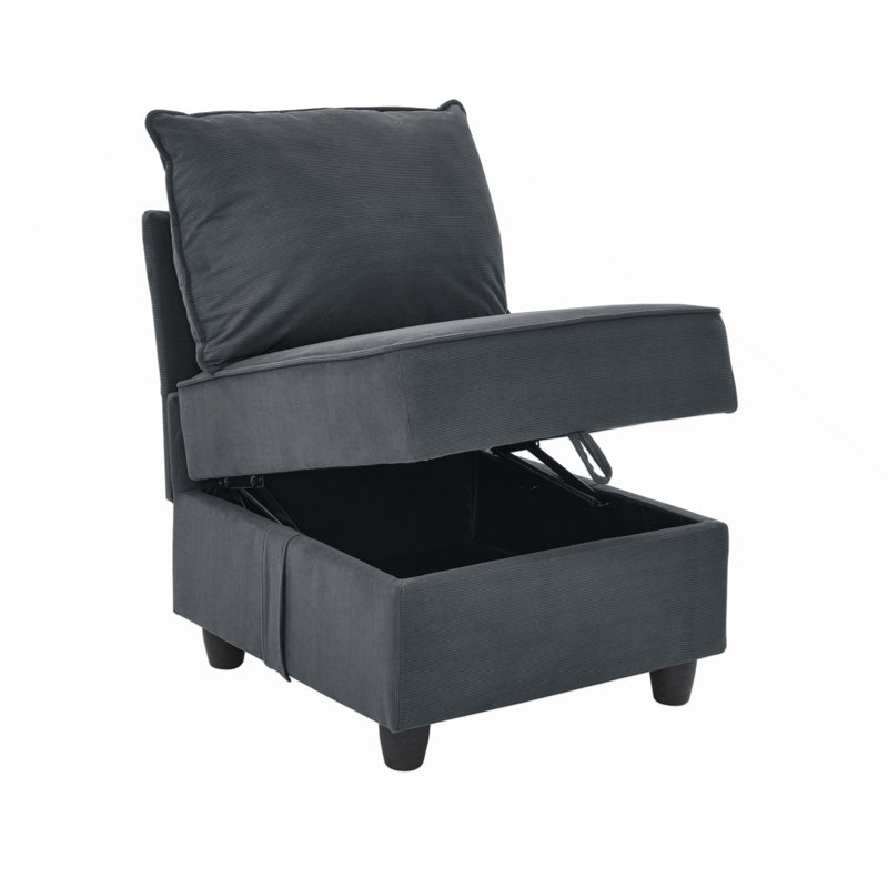 Fauteuil d'appoint sans accoudoirs, velours côtelé