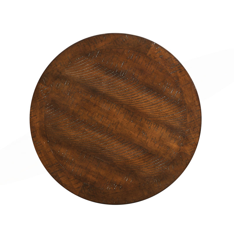 Table d'appoint ronde de style transitionnel avec tablette inférieure