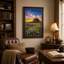 Art mural sur toile mauve et jaune-1079423149