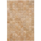Cowhide Geometric Area Rug in Biscotti