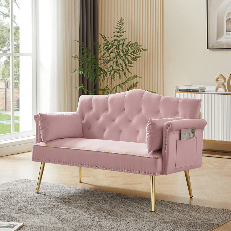 Pink 2 Seater Sofa, Pink